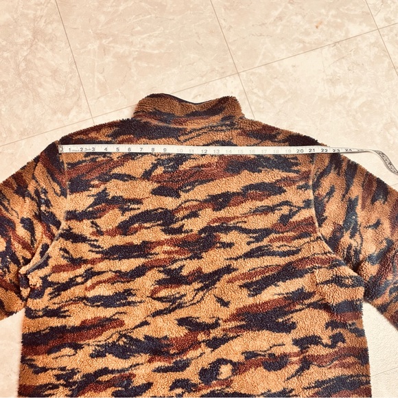 Carhartt Relaxed Fit 1/4 Zip Camo Brown Sherpa Fleece Pullover Jacket Sz XL - Picture 6 of 9